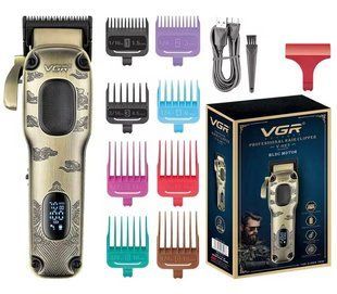 Машинка для стрижки VGR V-027, аккумуляторная, 8 насадок, 7000 RPM, LED, 2600 мА&middot;ч (VGR199) VGR199 фото