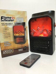 Портативний обігрівач FLAME HEATER з LCD дісплеєм та імітацією каміна+пульт 500 Вт 1756375336 фото