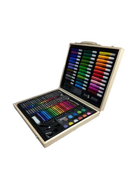 Детский набор для рисования Art Set на 150 предметов в деревянном чемодане. Набор для творчества для детей 2013960296 фото