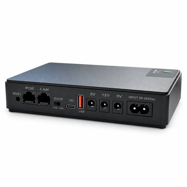Міні ДБЖ бесперебійник DC UPS DC1018P 10400 мА&middot;год 18 Вт для роутера, модема, камер відеоспостереження та PoE, 5/9/12/15/24 В, USB M1288 фото