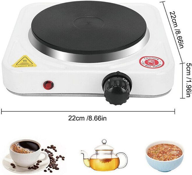 Електроплита Hot Plate JX-1010A 1000 Вт Білий (2104618662) 2104618662 фото