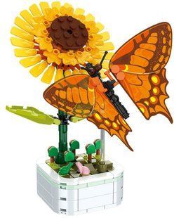 Конструктор інтер'єрний Sunflower & Butterfly серія Серія Bonsai Махаон 219 деталей 2104619338 фото