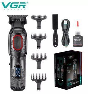 Тример для стрижки VGR V-254 RED: 4 насадки 7000 об/хв 2000 mAh LED-екран Червоний (VGR021) VGR021 фото