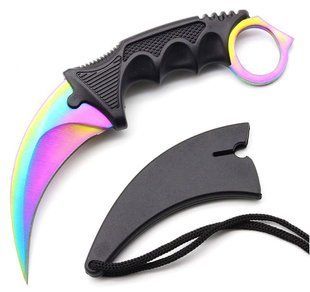 Сувенирный нож металлический Karambit Marble Fade CS:GO Радужный градиент (2104619134) 2104619134 фото