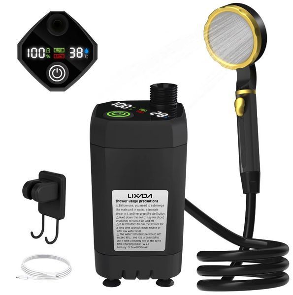 Портативний душ Lixada 6000 mAh з акумуляторним насосом  IPX8 (2104619043) 2104619043 фото
