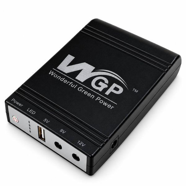 Джерело безперебійного живлення Mini UPS WGP 10400 мА 38 Вт для Wi-Fi роутера та камер відеоспостереження, 5V/9V/12V, чорне M1313 фото
