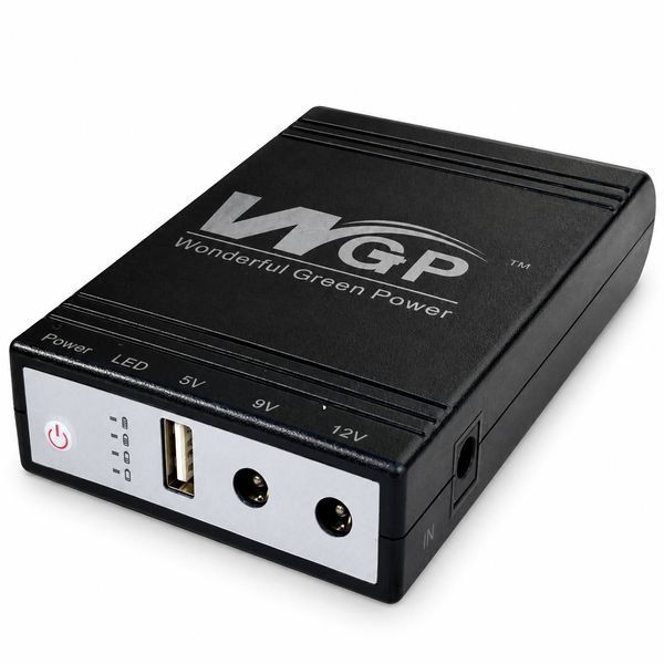 Джерело безперебійного живлення Mini UPS WGP 10400 мА 38 Вт для Wi-Fi роутера та камер відеоспостереження, 5V/9V/12V, чорне M1313 фото
