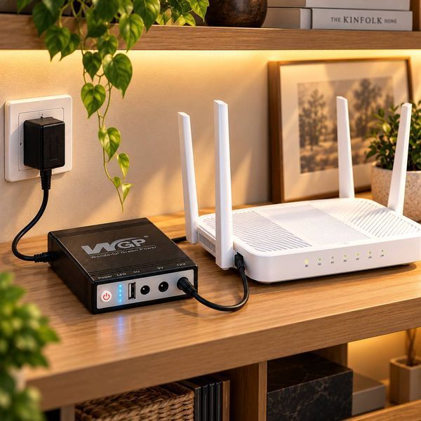 Джерело безперебійного живлення Mini UPS WGP 10400 мА 38 Вт для Wi-Fi роутера та камер відеоспостереження, 5V/9V/12V, чорне M1313 фото