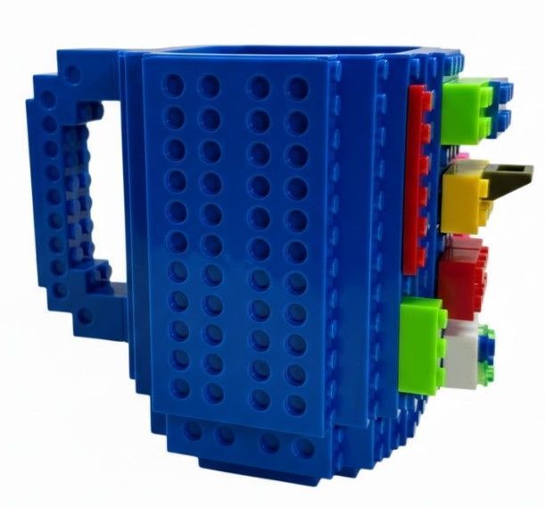 Кухоль-конструктор Build-On Brick Mug для напоїв 350 мл Блакитний (2104619136) 2104619136 фото