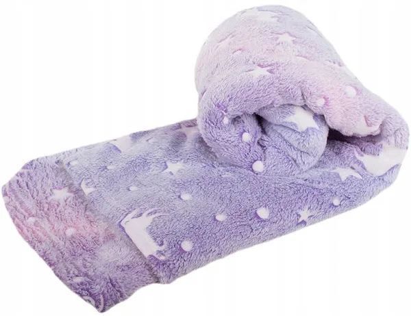 Плед Magic Blanket с звездами светящийся в темноте размером 120x150 см фиолетовый 2064995500 фото