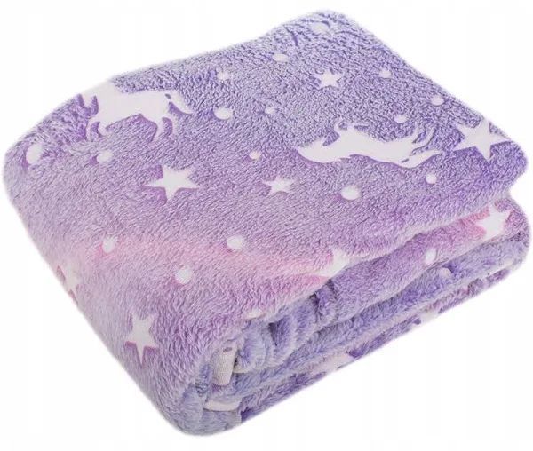 Плед Magic Blanket с звездами светящийся в темноте размером 120x150 см фиолетовый 2064995500 фото
