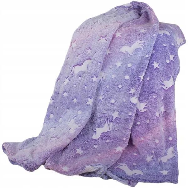 Плед Magic Blanket с звездами светящийся в темноте размером 120x150 см фиолетовый 2064995500 фото