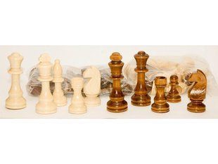 Запасной набор шахматных фигур OPT-TOP из дерева 32 шт 10см (1951405765) 1951405765 фото