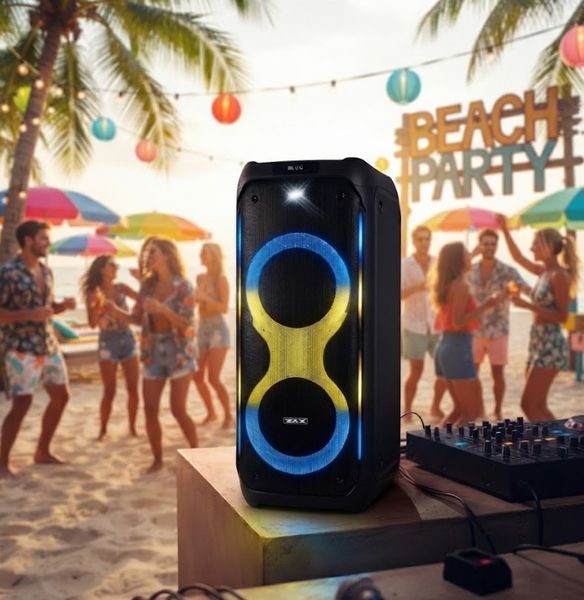 Портативная акустическая колонка ZXX-5580, 100 Вт, 2&times;10", TWS, FM, USB, TF, Bluetooth, REC, LED, 2 микрофона 2104619591 фото