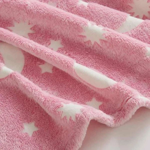 Плед Magic Blanket с звездами светящийся в темноте размером 120x150 см Розовый 2064998147 фото