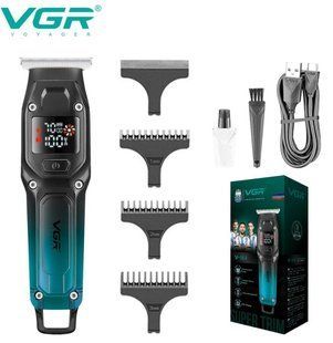 Акумуляторний триммер VGR V-964 GREEN з 3 змінними насадками та LED екраном 7000 об/хв Зелений (VGR072) VGR072 фото