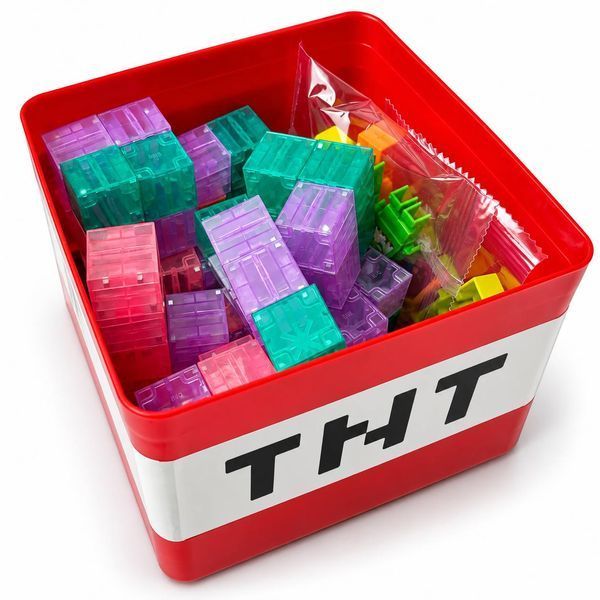Магнитный конструктор Magnetic Blocks 90 деталей: 80 кубиков + 10 фигурок, 3+ M1272 фото