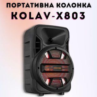 Портативна та потужна Bluetooth колонка KOLAV-X803 BLACK. Переносна акустика для природи та дому 2079292983 фото