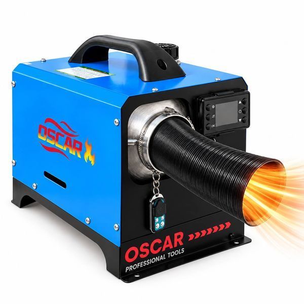 Автономний дизельний обігрівач POWER OSCAR 8 кВт 12/24/220 В з дисплеєм і пультом, синій M1273 фото