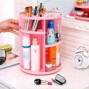 Органайзер вращающийся для косметики на Beauty Box 360. Органайзер для косметики розовый 360. 1756375335 фото