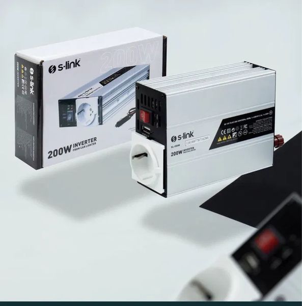 Преобразователь автомобильного тока S-LINK 12 220W 200W инвертор для котла, чистая синусоида 1756375660 фото