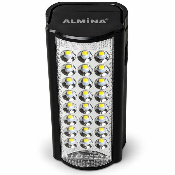 Фонарь аккумуляторный ALMINA 2606L на 24 LED с функцией Power Bank, 2 режима освещения, черный M1321 фото
