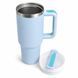 Термос термокружка Tumbler з ручкою, кришкою та трубочкою 30 см, колір блакитний  M1185 фото 4