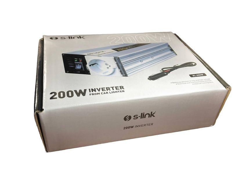 Преобразователь автомобильного тока S-LINK 12 220W 200W инвертор для котла, чистая синусоида 1756375660 фото