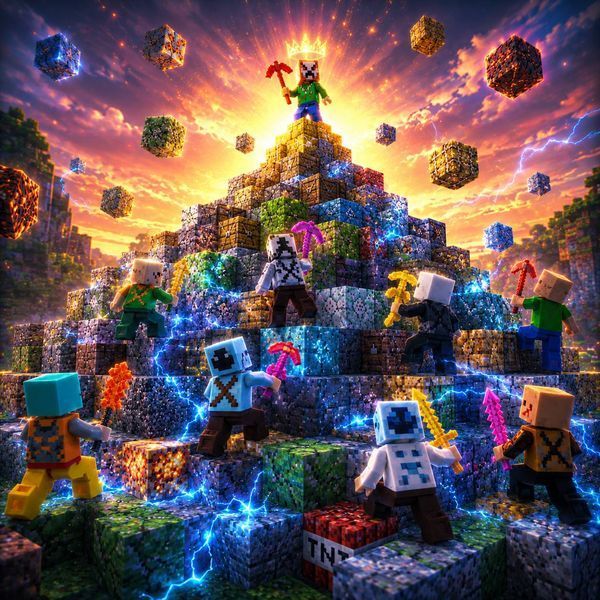 Магнитный конструктор Building World Magnetic Block Creeper  в пластиковом боксе, 260 кубиков, 8 фигурок, базовая пластина для игры M1113 фото