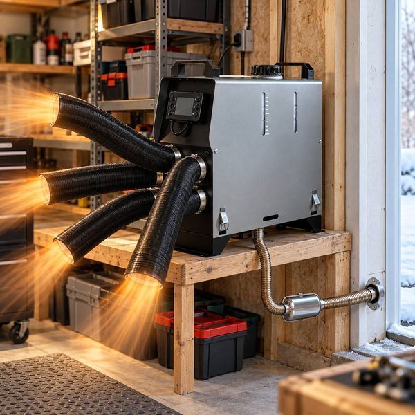 Автономний дизельний повітряний обігрівач POWER AMIR 5 кВт 12/24/220 В, сріблястий M1275 фото