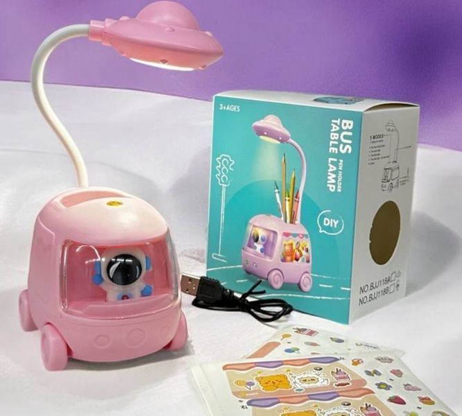 Детская настольная лампа для учебы Bus Table Lamp LED-лампа на стол Розовый (2104619150)   2104619150 фото