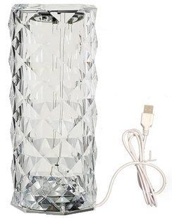 Ночник настольный сенсорный Crystal Rose RGB лампа-роза на аккумуляторе 16 цветов с пультом (2104619151)   2104619151 фото