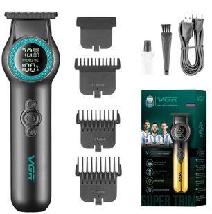 Машинка для стрижки VGR V-990 GREEN, керамическое лезвие, 3 насадки, режим TURBO, LED-дисплей (VGR211) VGR211 фото
