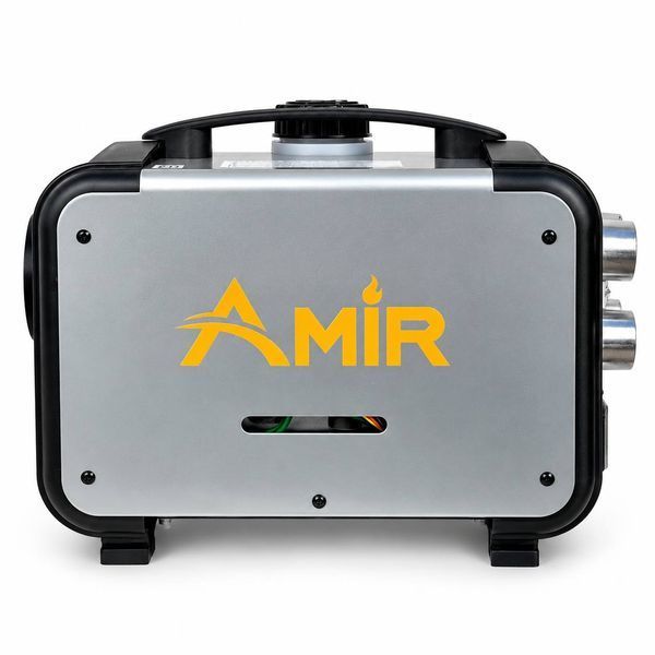 Автономний дизельний обігрівач AMIR 5 кВт 12V/24V/220V з 4 повітропроводами та пультом, сріблястий M1276 фото