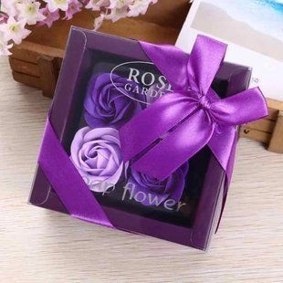 Подарочный набор ароматические розы из мыла Soap Flowers цветы ручной работы с эфирным маслом Фиолетовый 2071528209 фото