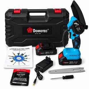 Аккумуляторная цепная мини-пила DOMOTEC 8169 68 В, шина 6", 2 аккумулятора, в кейсе M1324 фото