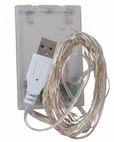 Світлодіодна гірлянда 30 LED на батарейках і USB довжина 5 м 3 шт.  2104618838 фото