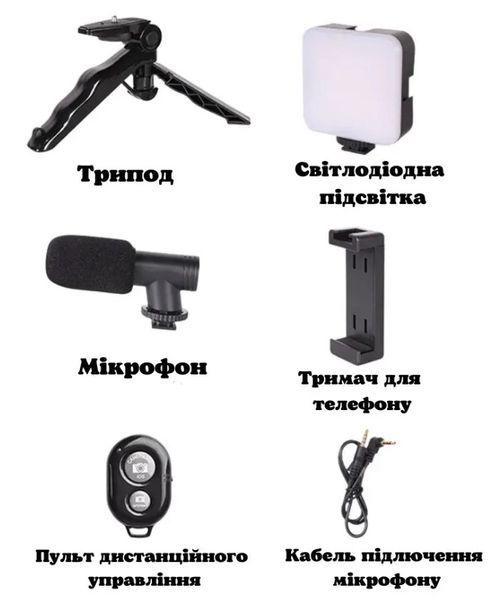Комплект для видеоблогинга VIDEO-MAKING KIT AY49 для смартфона с переходником Type-C (2104619152) 2104619152 фото