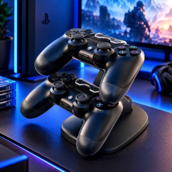 Комплект із 2 бездротових геймпадів DUALSHOCK 4 для SONY PLAYSTATION 4 + подвійна зарядна станція M1277 фото