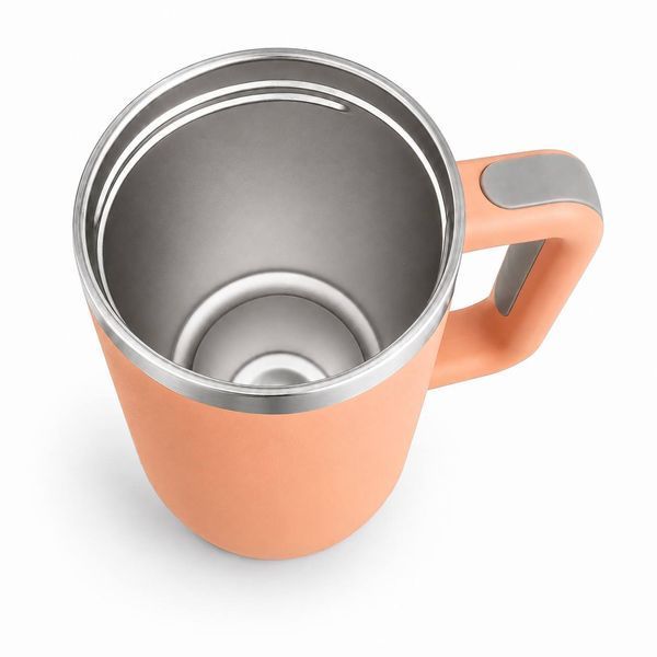 Термос термокружка Tumbler з ручкою, кришкою та трубочкою 30 см, колір персик M1188 фото