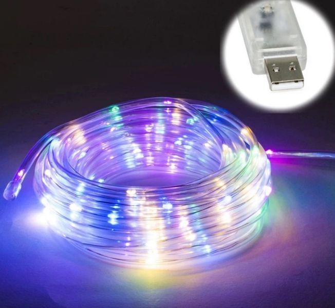Світлодіодна гірлянда Краплі роси від USB 500 LED, 50 метрів, 8 режимів світіння, мультиколір 2104618961 фото
