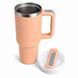 Термос термокружка Tumbler з ручкою, кришкою та трубочкою 30 см, колір персик M1188 фото 4