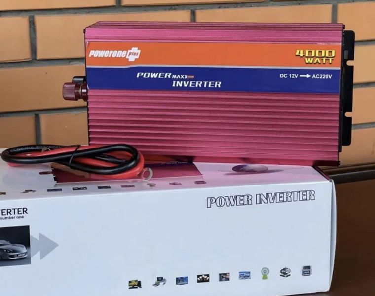 Перетворювач автомобільний Power One Plus MAXX SSR-4000A 12В&ndash;220В з LCD екраном 4000 Вт (2104618797) 2104618797 фото