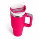 Термос термокружка Tumbler з ручкою, кришкою та трубочкою 30 см, колір фуксія M1189 фото 6