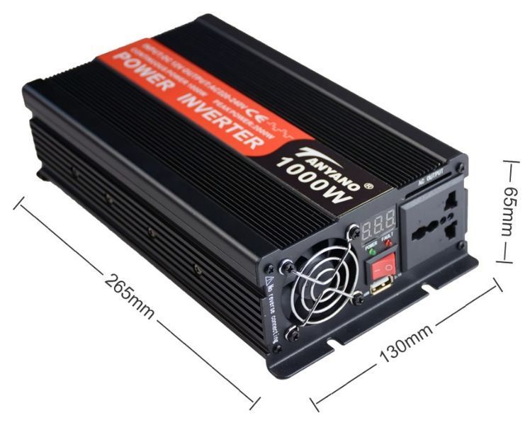 Інветрер Power Inverter DC 12 AC 220-240 V 1000W модифікована синусоїда (2104619061) 2104619061 фото
