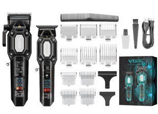 Набор VGR 2 в 1 V-600 & V-900 BLACK машинка и триммер, 7000 RPM, 10 насадок, LED-дисплей Черный (VGR165) VGR165 фото