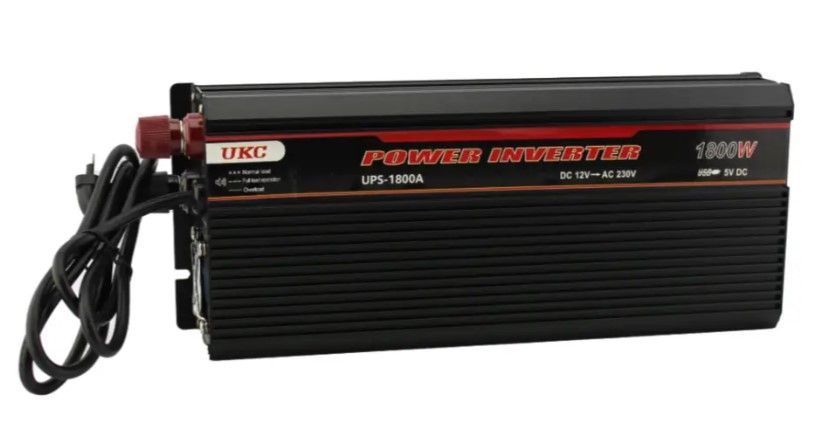 Інвертор UKC 1800W для перетворення 12V в 220V і зарядки акумуляторів 2104618314 фото