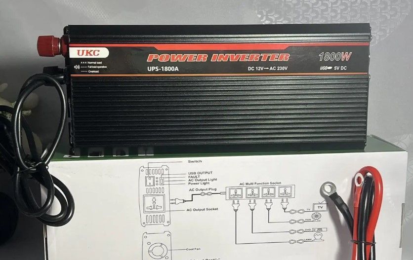 Інвертор UKC 1800W для перетворення 12V в 220V і зарядки акумуляторів 2104618314 фото