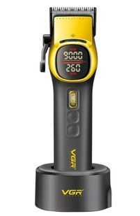 Акумуляторна машинка для стрижки VGR V-885C з LED-дисплеєм та 10 насадками Золотий (VGR031) VGR031 фото