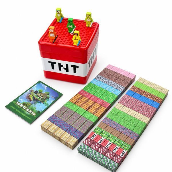 Магнитный конструктор Module World Magnetic Cube Blocks в контейнере TNT, 5 фигурок, 160 магнитных кубика M1150 фото